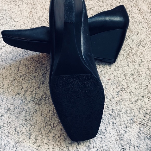 Navy Blue leather wedge heel - Picture 4 of 6